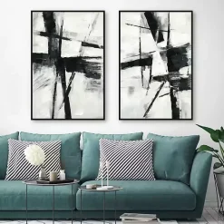 Best Kirklands Home Brushed Away Framed Canvas Art Prints, Set of 2
