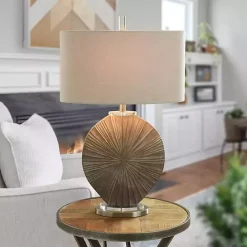 Online Kirklands Home Brushed Brown Shell Table Lamp Gray