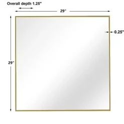 New Kirklands Home Brushed Metal Square Framed Mirror Gold
