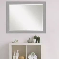 Best Kirklands Home Brushed Metallic Silver Frame Beveled Mirror