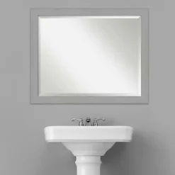 Best Kirklands Home Brushed Metallic Silver Frame Beveled Mirror