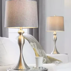 Kirklands Home Brushed Nickel Ashley Table Lamps, Set of 2