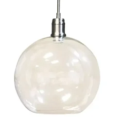 Outlet Kirklands Home Brushed Nickel Glass Globe Pendant Light Silver