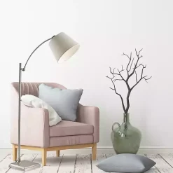 Outlet Kirklands Home Brushed Adjustable Arm Floor Lamp Silver