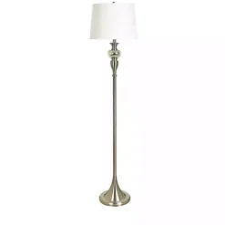 New Kirklands Home Brushed Steel Fluted Floor Lamp White