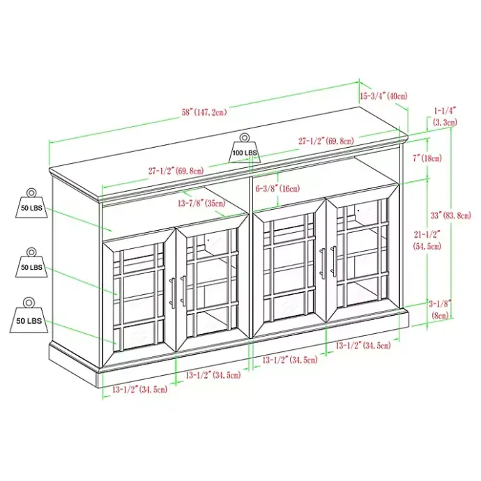Clearance Kirklands Home Brushed Window Pane TV Stand White