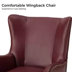 New Kirklands Home Burgundy Faux Leather Accent Chair Red