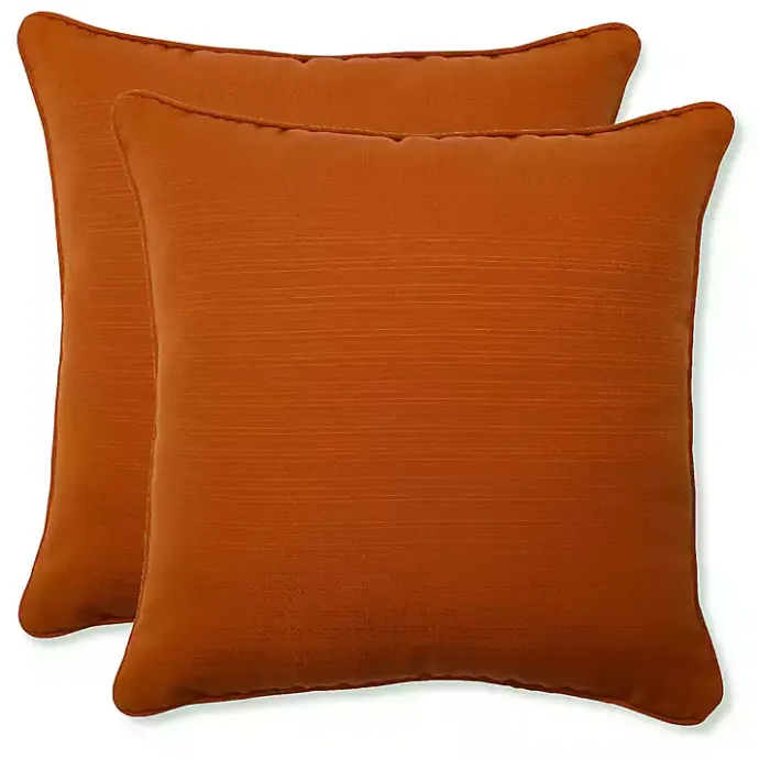 New Kirklands Home Burnt Outdoor Pillows, Set of 2 Orange