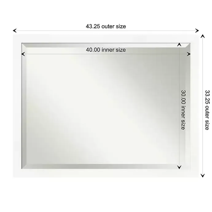 Hot Kirklands Home Cabinet White Narrow Frame Beveled Mirror