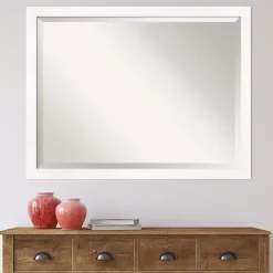 Hot Kirklands Home Cabinet White Narrow Frame Beveled Mirror