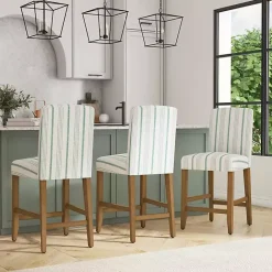 Clearance Kirklands Home Calypso Striped Upholstered Counter Stool