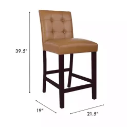 New Kirklands Home Camel Faux Leather Jeremy Counter Stools, Set of 2 Brown