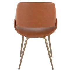 New Kirklands Home Camel Faux Leather Scooped Accent Chairs, Set of 2 Brown