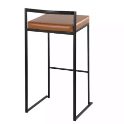 Best Kirklands Home Camel Faux Leather Stackable Bar Stools, Set of 2 Tan