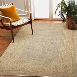 Online Kirklands Home Camel Leopard Border Outdoor Area Rug, 5x7 Tan