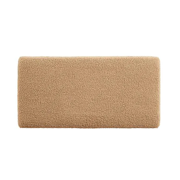 New Kirklands Home Camel Sherpa & Pine Recgle Storage Ottoman Tan
