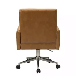 Hot Kirklands Home Camel Tufted Faux Leather Swivel Office Chair Tan