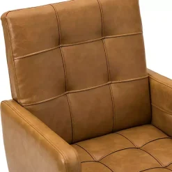 Hot Kirklands Home Camel Tufted Faux Leather Swivel Office Chair Tan