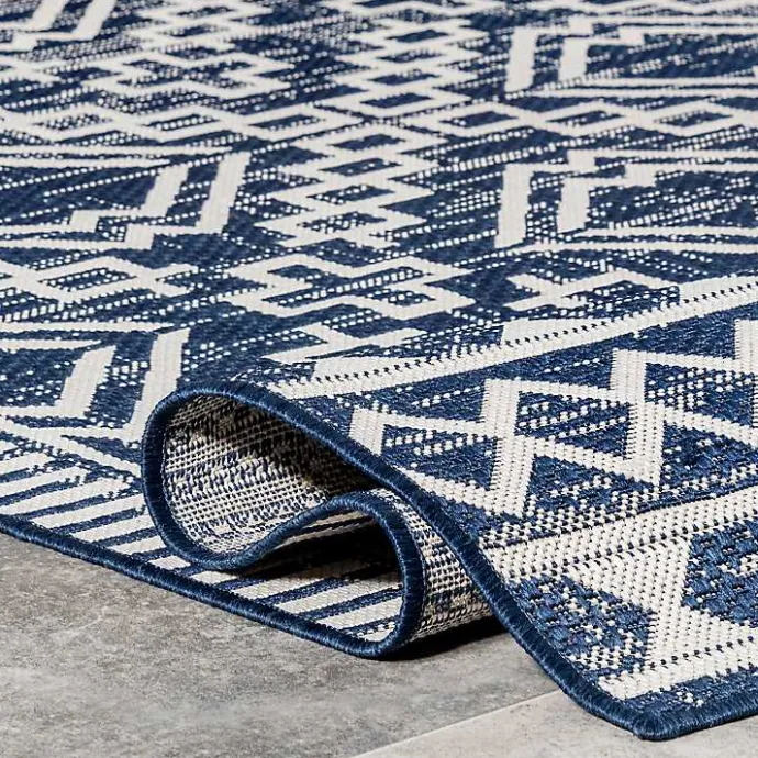 Online Kirklands Home Cammie Blue Moroccan Tribal Outdoor Rug, 5x8