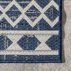 Online Kirklands Home Cammie Blue Moroccan Tribal Outdoor Rug, 5x8