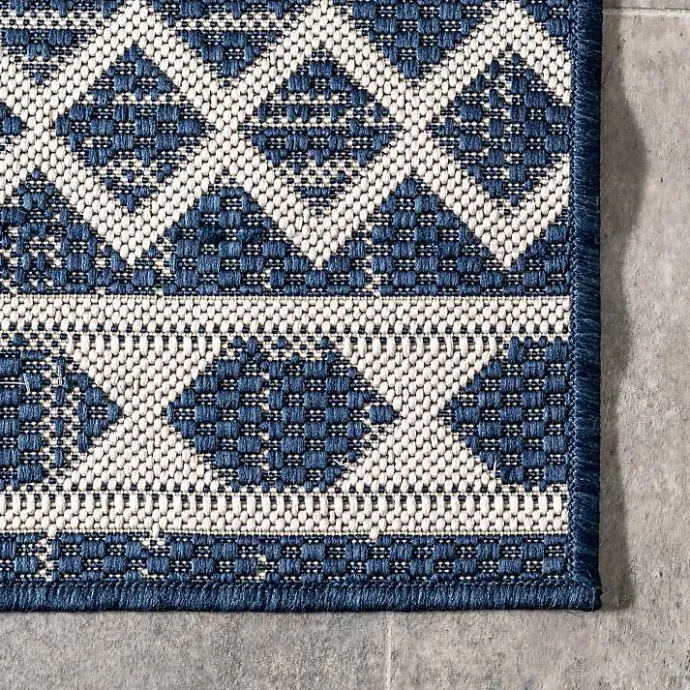 Online Kirklands Home Cammie Blue Moroccan Tribal Outdoor Rug, 5x8