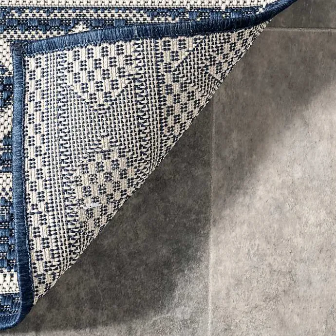 Online Kirklands Home Cammie Blue Moroccan Tribal Outdoor Rug, 5x8