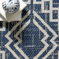 Kirklands Home Cammie Blue Moroccan Tribal Outdoor Rug, 8x10