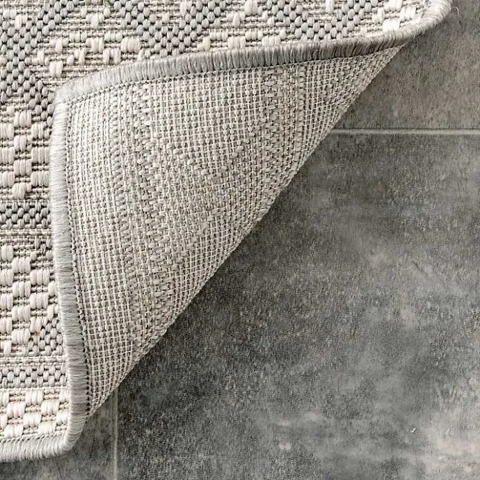 New Kirklands Home Cammie Gray Moroccan Geometric Outdoor Rug, 5x8