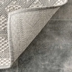 Hot Kirklands Home Cammie Gray Moroccan Geometric Outdoor Rug, 8x10