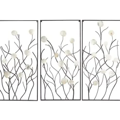 Hot Kirklands Home Capiz Flowers Metal Wall Plaques, Set of 3