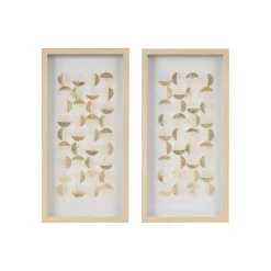 Hot Kirklands Home Capiz Shells Emblem Framed Wall Plaques, Set of 2