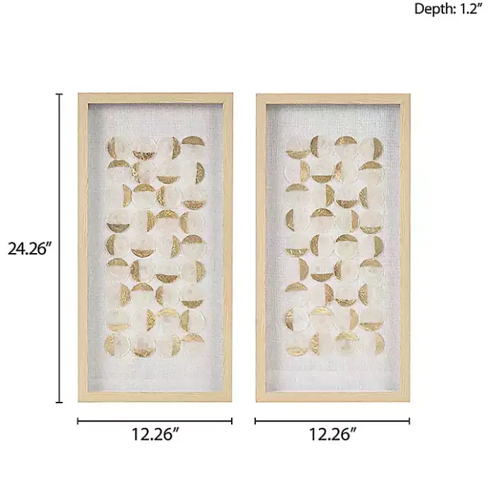 Hot Kirklands Home Capiz Shells Emblem Framed Wall Plaques, Set of 2