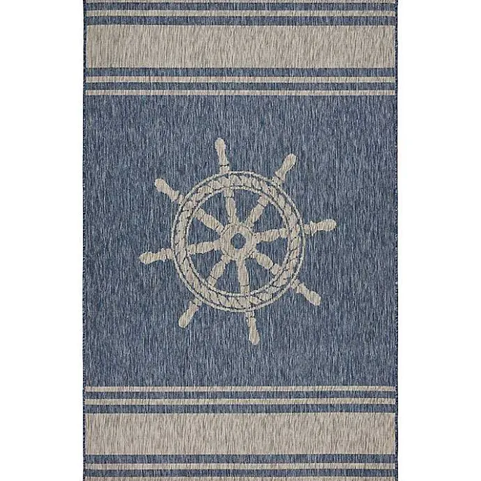 Kirklands Home Captiva Nautical Helm Outdoor Area Rug, 7x9