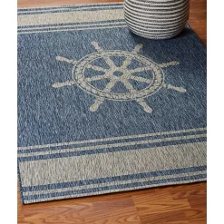 Kirklands Home Captiva Nautical Helm Outdoor Area Rug, 7x9
