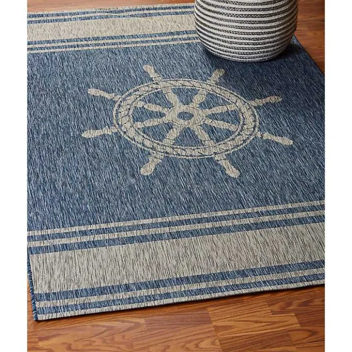 Kirklands Home Captiva Nautical Helm Outdoor Area Rug, 7x9
