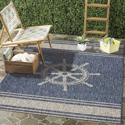 Kirklands Home Captiva Nautical Helm Outdoor Area Rug, 7x9