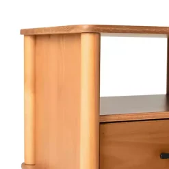 Discount Kirklands Home Caramel Wood Cubby Nightstand Brown