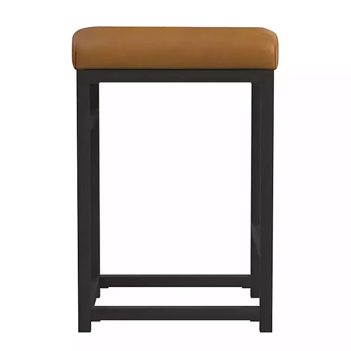 Sale Kirklands Home Caramel Faux Leather Upholstered Counter Stool Tan