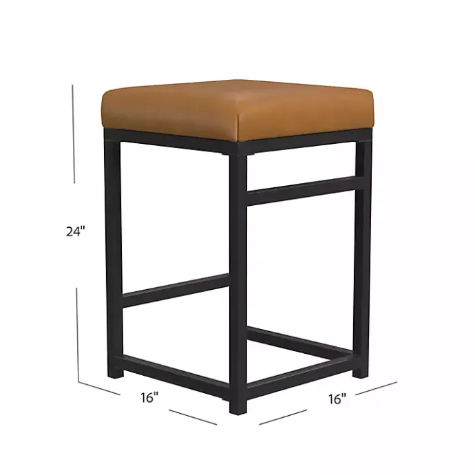 Sale Kirklands Home Caramel Faux Leather Upholstered Counter Stool Tan