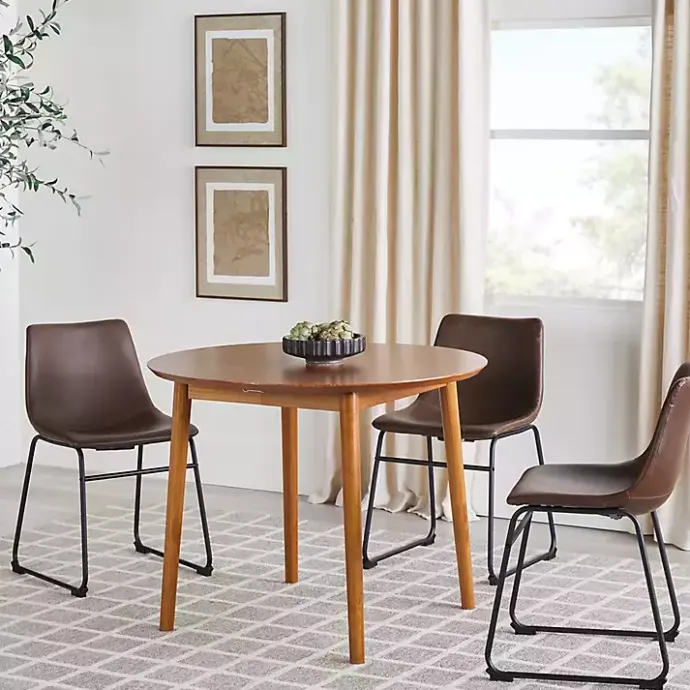 Online Kirklands Home Caramel Wood Oval Dining Table with Leaf Tan