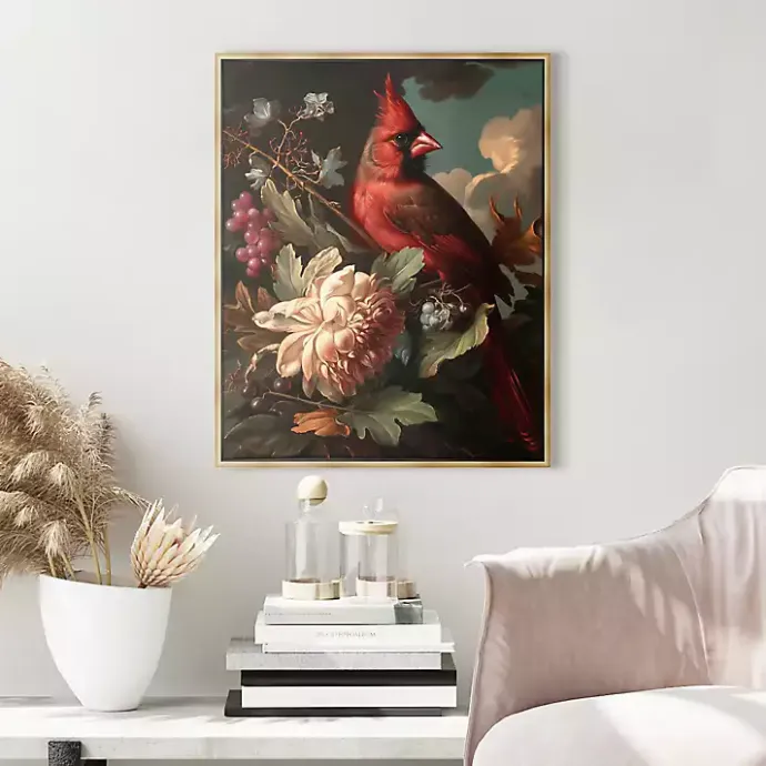 Clearance Kirklands Home Cardinal Floral Dutch Framed Canvas Art Print
