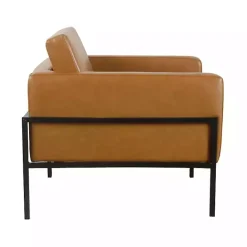 Outlet Kirklands Home Carmel Vegan Leather Club Accent Chair Brown