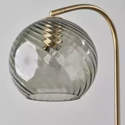 Best Kirklands Home Carmen Smoked Swirled Glass Floor Lamp Gray