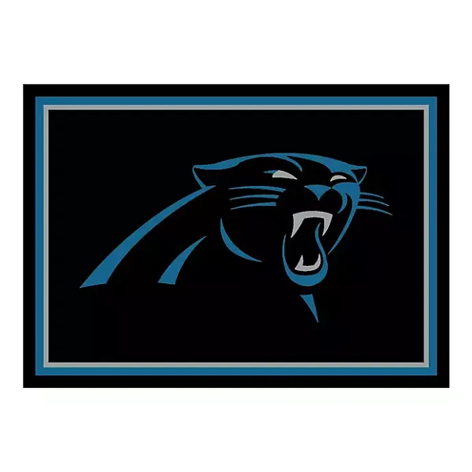 New Kirklands Home Carolina Panthers Area Rug, 4x6 Black