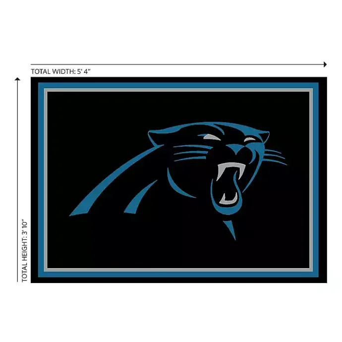 New Kirklands Home Carolina Panthers Area Rug, 4x6 Black