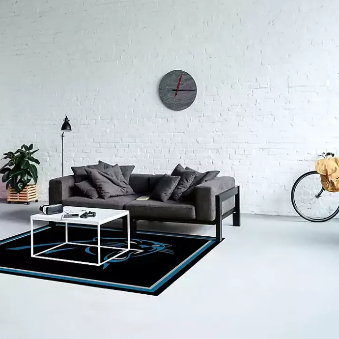 New Kirklands Home Carolina Panthers Area Rug, 4x6 Black