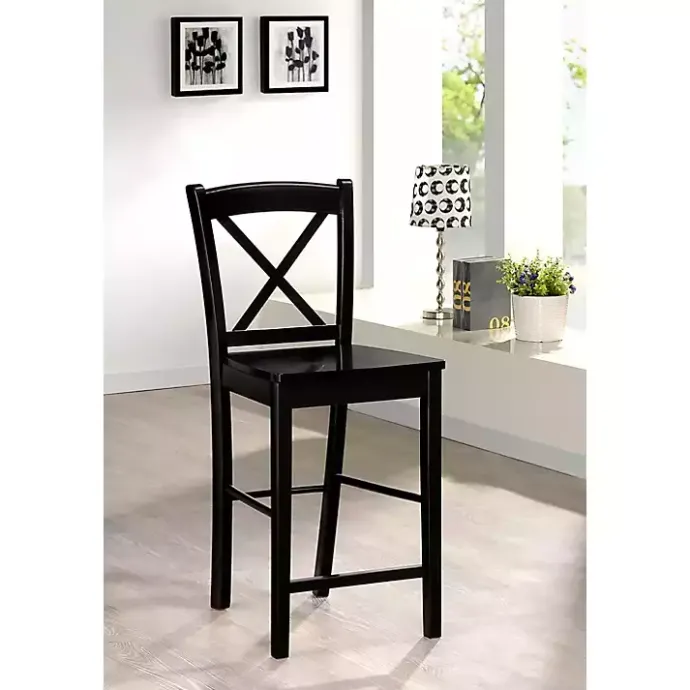 Best Kirklands Home Carter X-Back Counter Stool Black