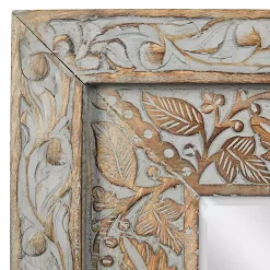 Hot Kirklands Home Carved Floral Mango Wood Mirror