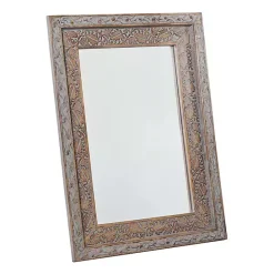Hot Kirklands Home Carved Floral Mango Wood Mirror