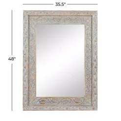 Hot Kirklands Home Carved Floral Mango Wood Mirror